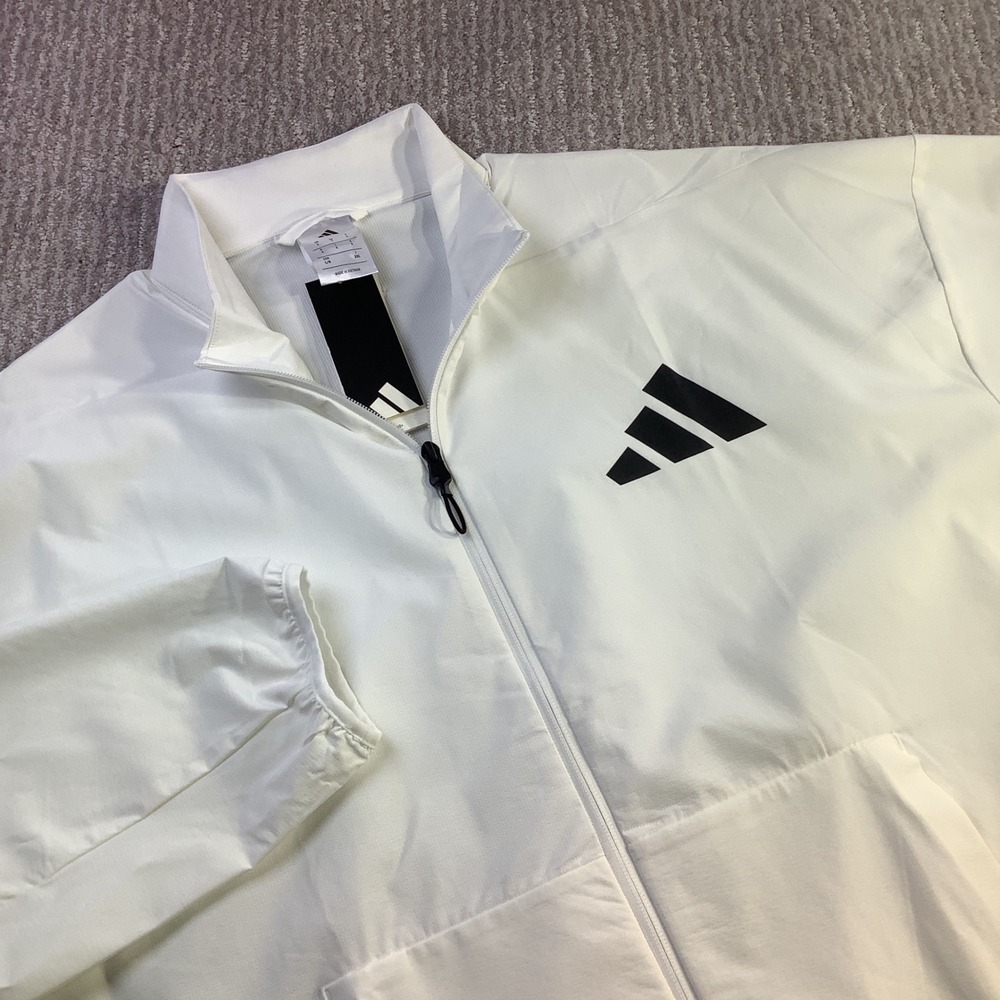 Adidas Z.N.E. WV TT Mens Track Jacket White Loose Fit UPF 50+ Size L NWTโ